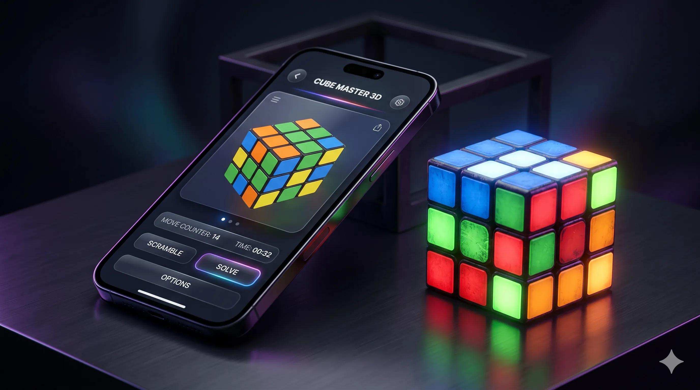 Rubik's Cube Solver App Mockup